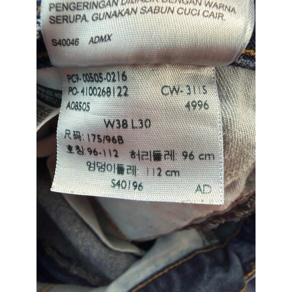 Levi’s Mens 505 Straight Jeans Blue W38 L30 Mid Rise Regular Zipper Denim Y2K - Picture 6 of 15